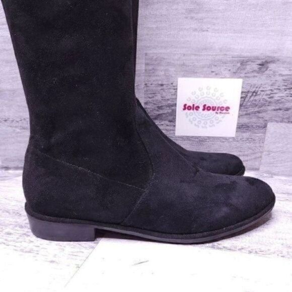 Marc Fisher Over the Knee Tall Faux Suede Flat Boot Black Women's sz 7 - Picture 2 of 13